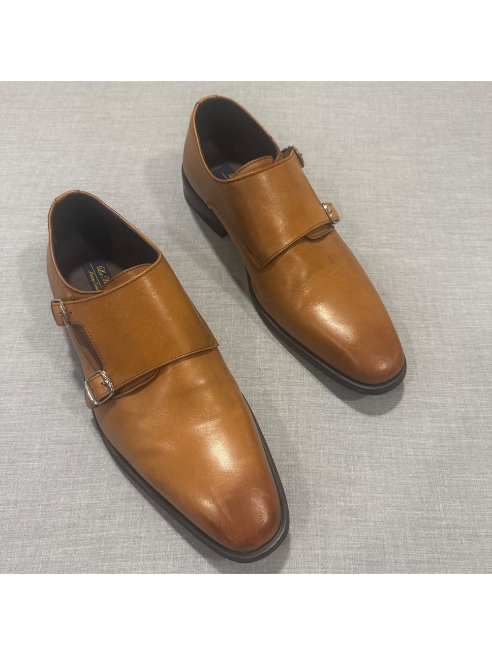 La Milano Men’s Cognac Leather Dress Shoes Size 12 Classic Formal Oxfords